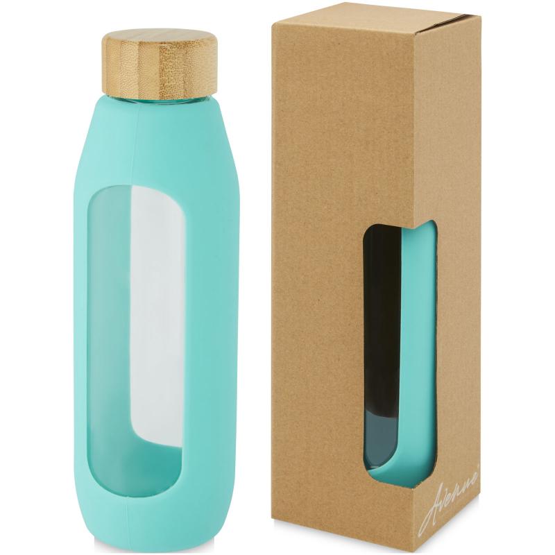 Image of Tidan 600 ml borosilicate glass bottle with silicone grip